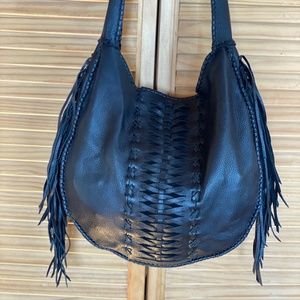 Native Rainbow- Leather fringe bag